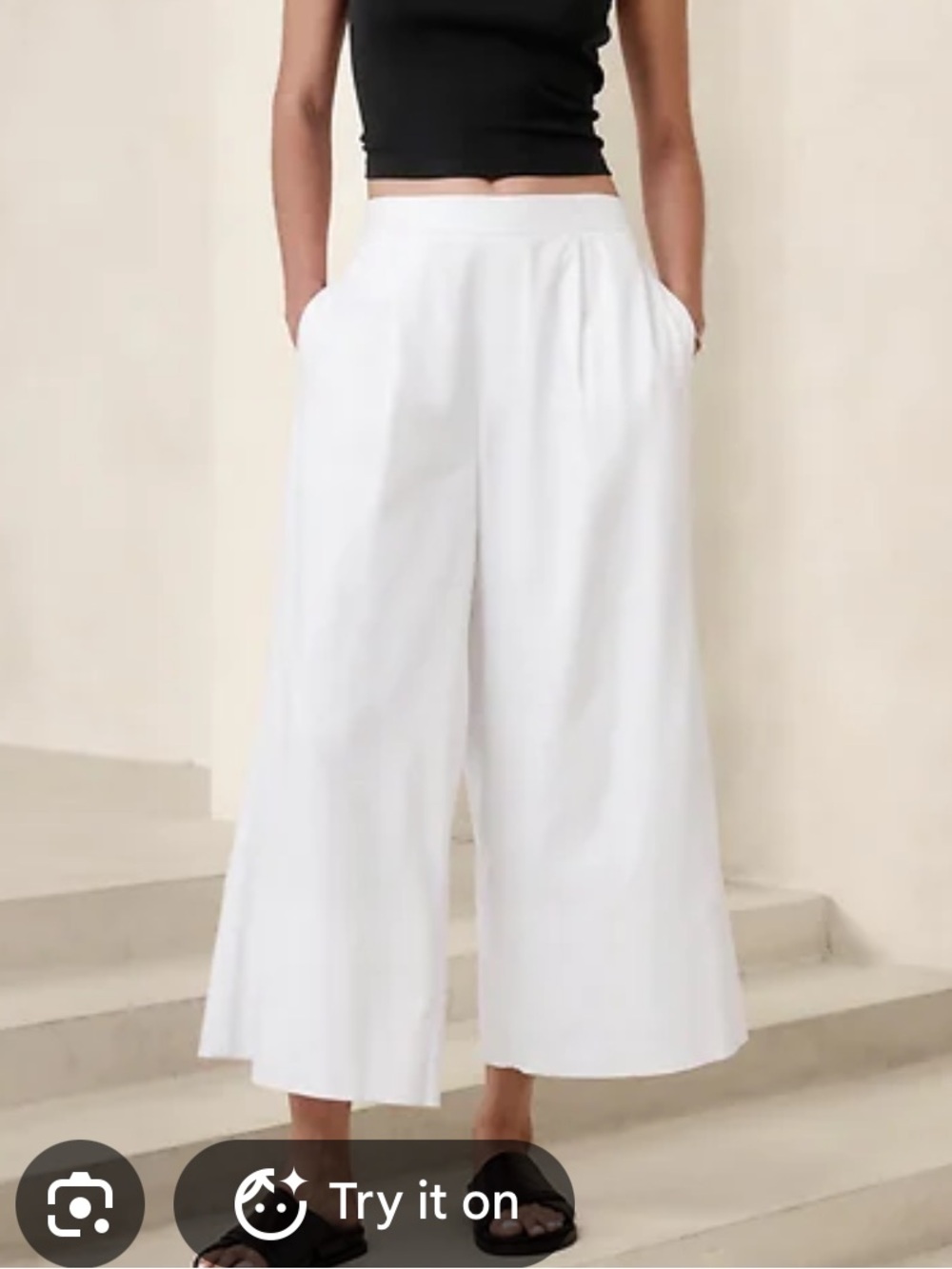 Banana Republic Linen-Blend Easy Wide-Leg Crop Pant